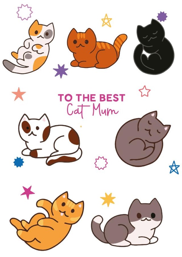 Colourful Cute Best Cat Mum Card created by Xoxo Designs by Ruth
