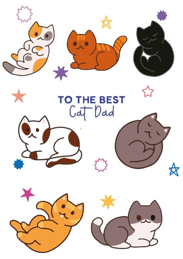 Funny Cat Dad Father's Day Birthday Card created by Xoxo Designs by Ruth 