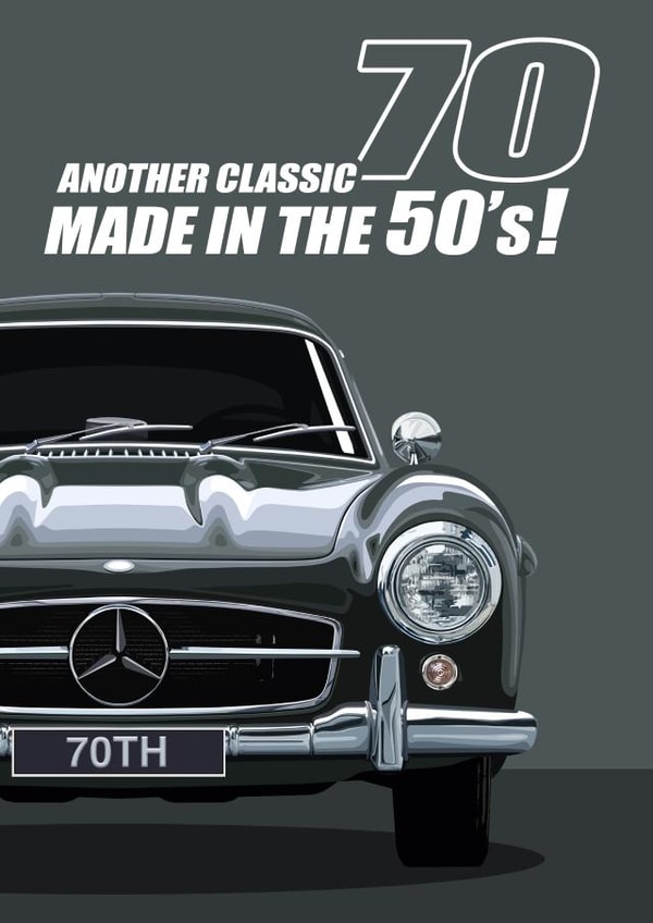 70th Birthday 1950's Classic Car created by RetroMotion Artwork