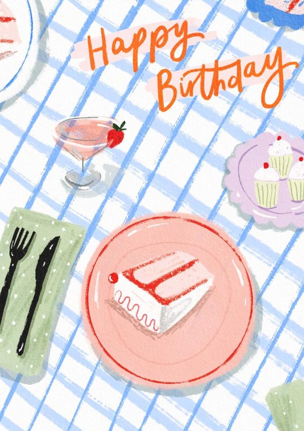 Happy Birthday Party Table created by Martha Ratcliff Illustration