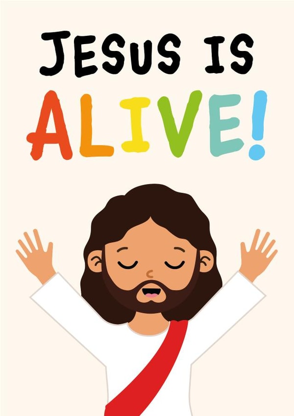 Jesus is Alive Easter Card created by Kiddy Winks Prints