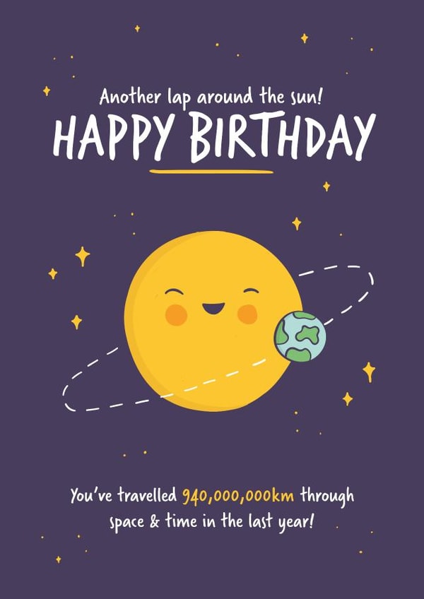 Space Themed birthday card created by Goofy Guineas