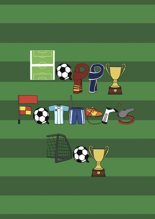 Football / Soccer themed Father's Day card. created by @hairheadsart