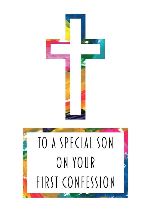 Son First Confession Abstract Cross Card created by size3art
