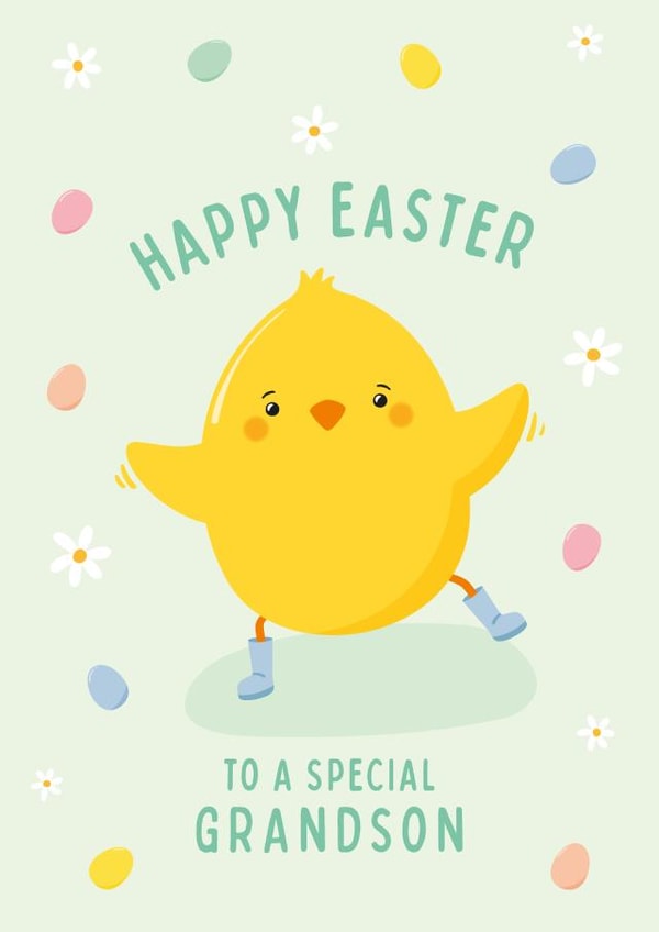 Little Chick Easter Card Grandson created by Macie Dot Doodles