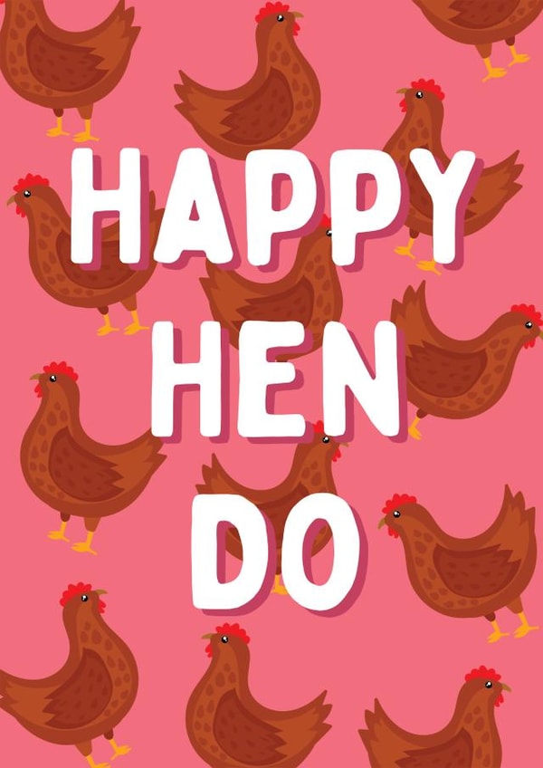 Funny Engagement Card - Happy Hen Do Card created by @Laura Lonsdale Designs