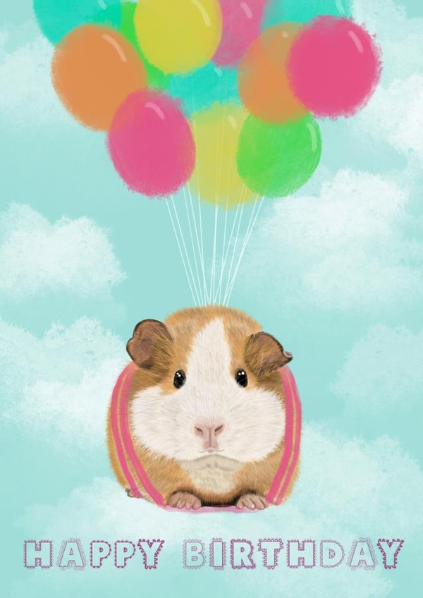 If Guinea Pigs could Fly Birthday card created by The Warren Creations