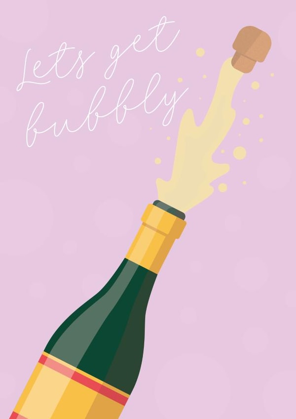 Lets get bubbly card - Engagement or Wedding card created by Cheers to That!