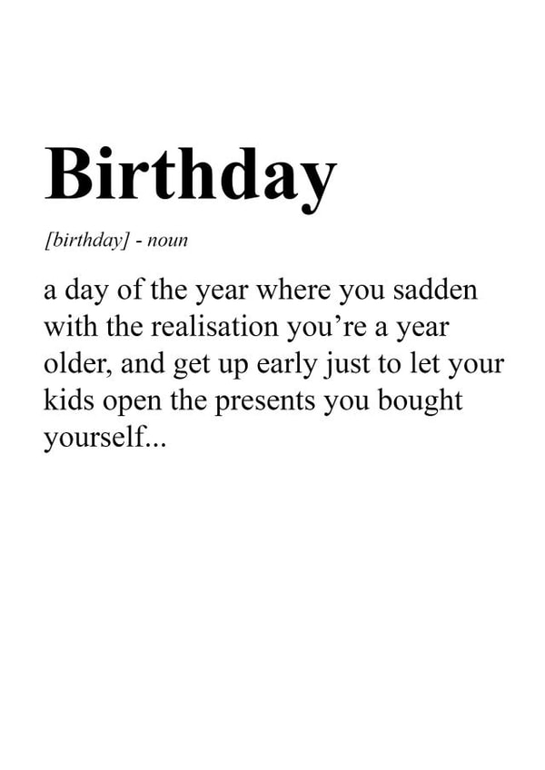 Definition of Birthday created by TwinFinDesigns