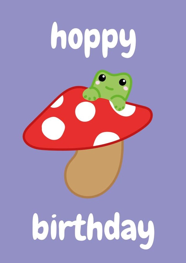 Happy Birthday Frog on a Mushroom Card created by Natalie Whittaker