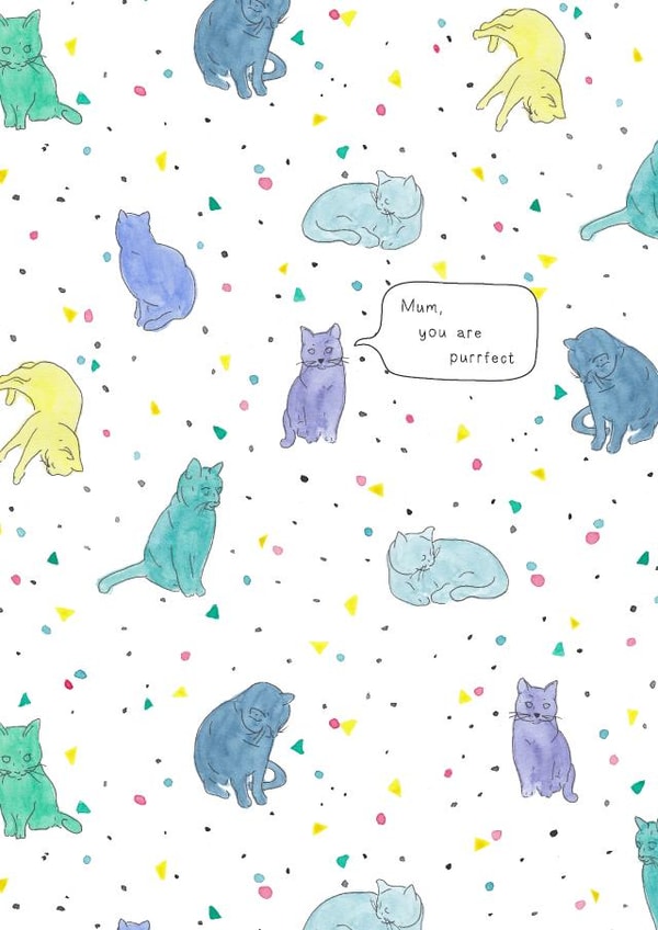 Cat Mom Mother's Day Card created by Heather Victoria Design 