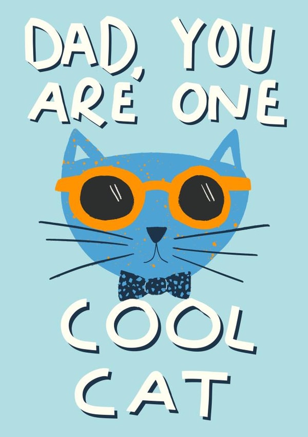 Cool Cat Father's Day Card for Dad created by Sweetlove Press