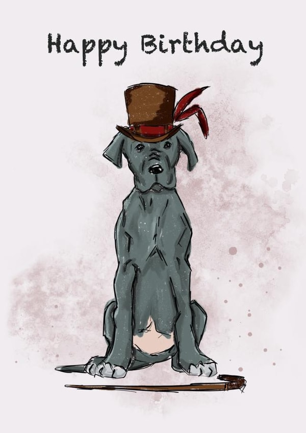 Posh dog birthday card created by Fat Nancy Cards