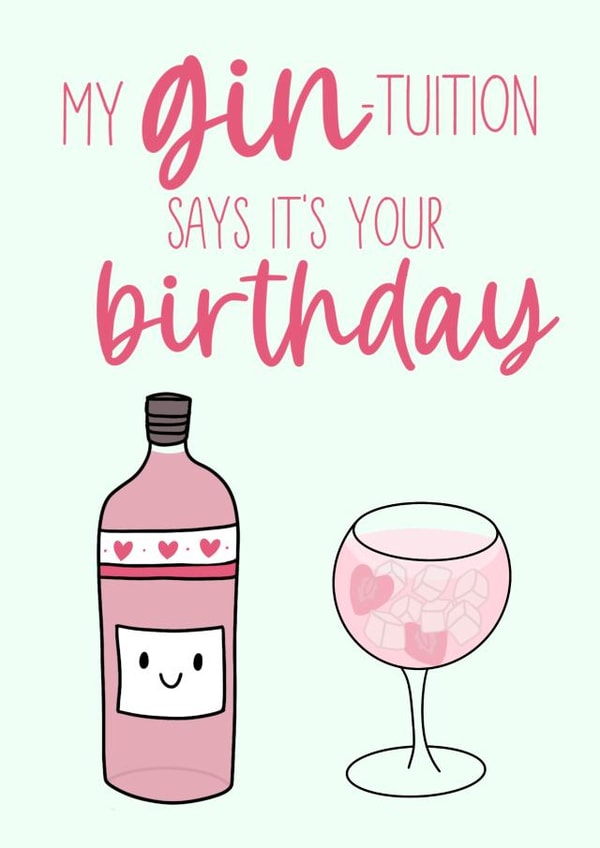 Gin birthday card  created by Fern Furness
