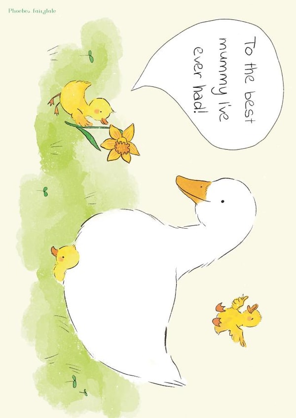 Mother's day card with ducklings created by Phoebe Cho