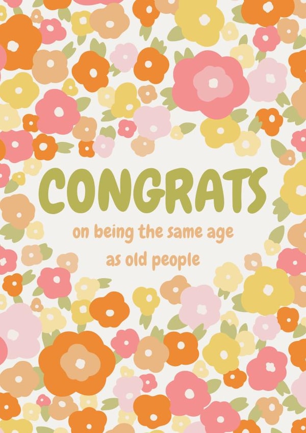 Old age retro floral birthday card created by Bobbie Val