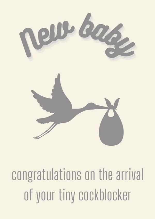 Cockblocker new baby card created by OnlyPans