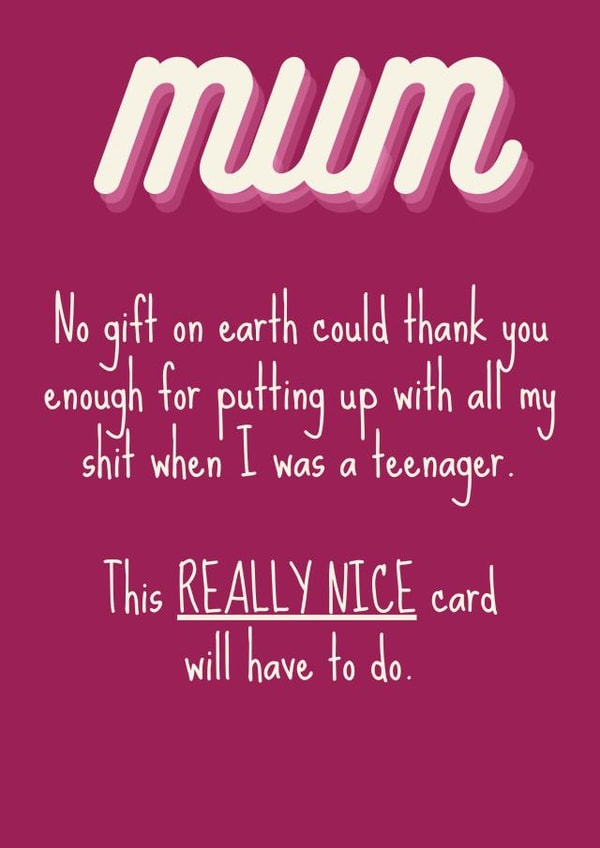 Thank you mum card created by OnlyPans