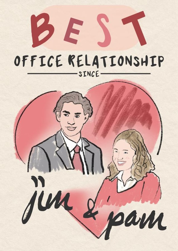 JIM AND PAM BEST OFFICE RELATIONSHIP EVER CARD created by @punbelievable