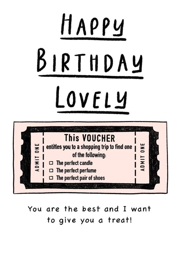 Birthday shopping voucher created by Fonts and Scribbles