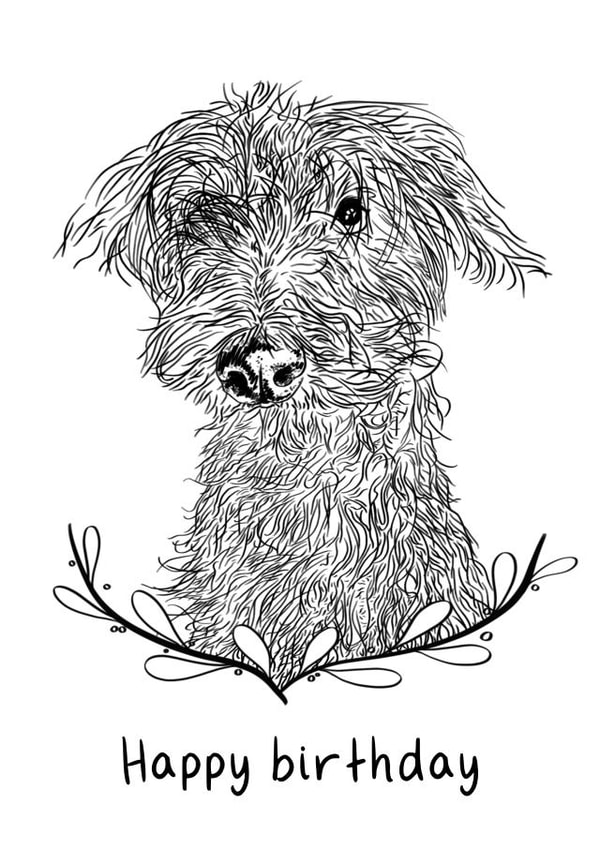 Bedlington Whippet Birthday Card created by Emily and the Whippet