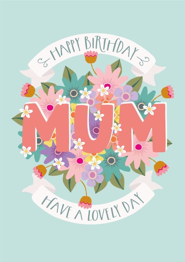Pretty Floral Mum Birthday Card created by The Pattern Press