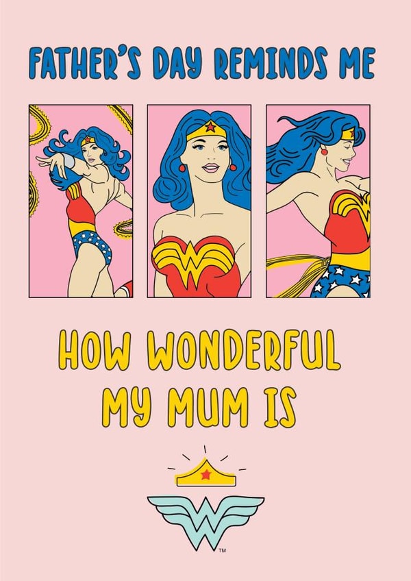Cute Father's Day Card - Wonder Woman - Mum created by Cardology