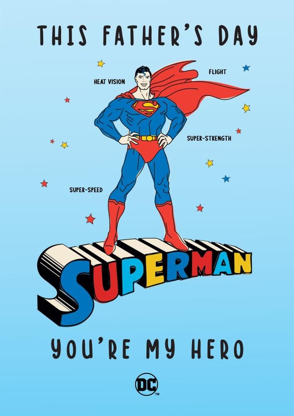 Cute Father's Day Card - You're my Hero - Superman created by Cardology