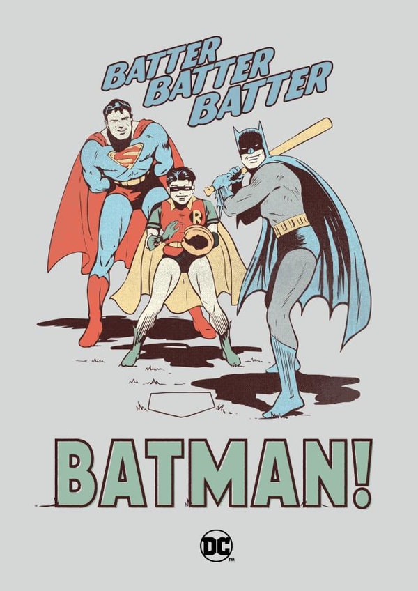 Funny Father's Day/Birthday Card - Batman and Robin - Superman - Baseball created by Cardology