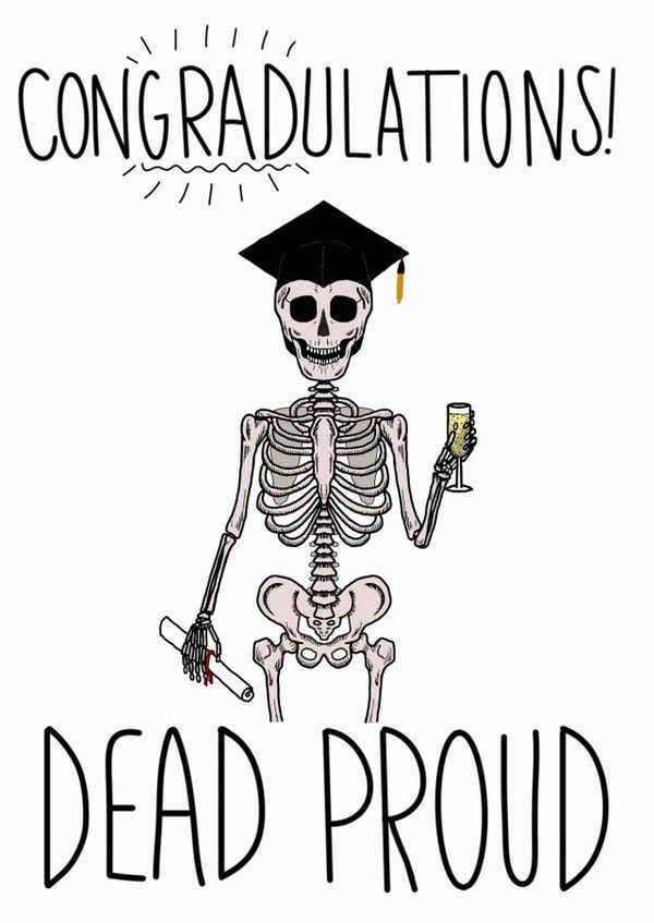 Funny skeleton graduation card created by Al_lustrations
