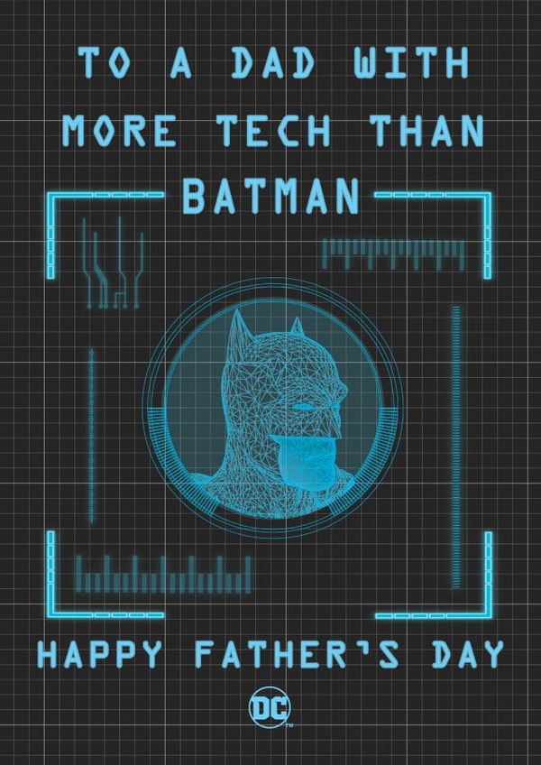 Funny Father's Day Card - More Tech than Batman created by Cardology