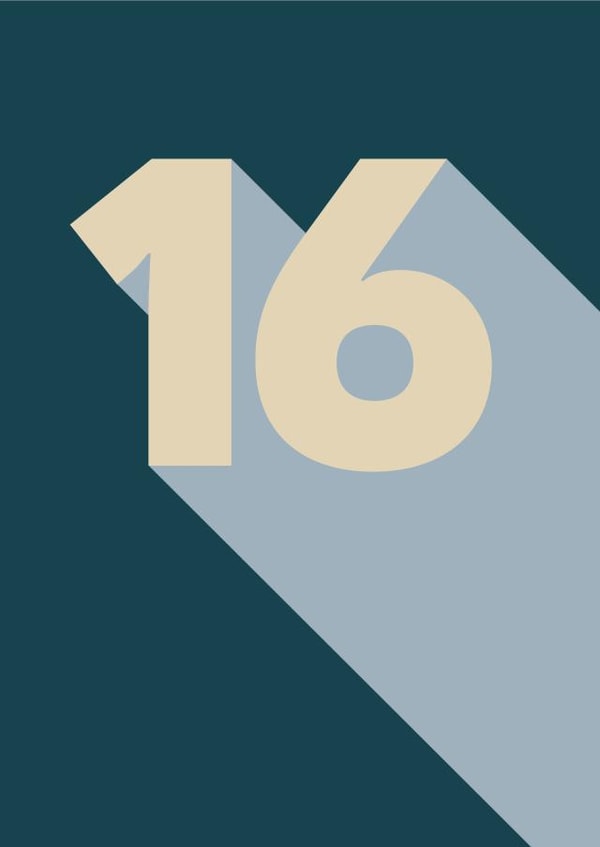 Modern 16th Birthday Card For Cool Kids created by Amy Munro