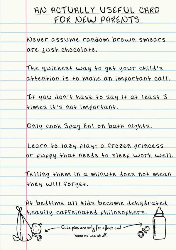 An Actually Useful Card For New Parents created by Kate and Co