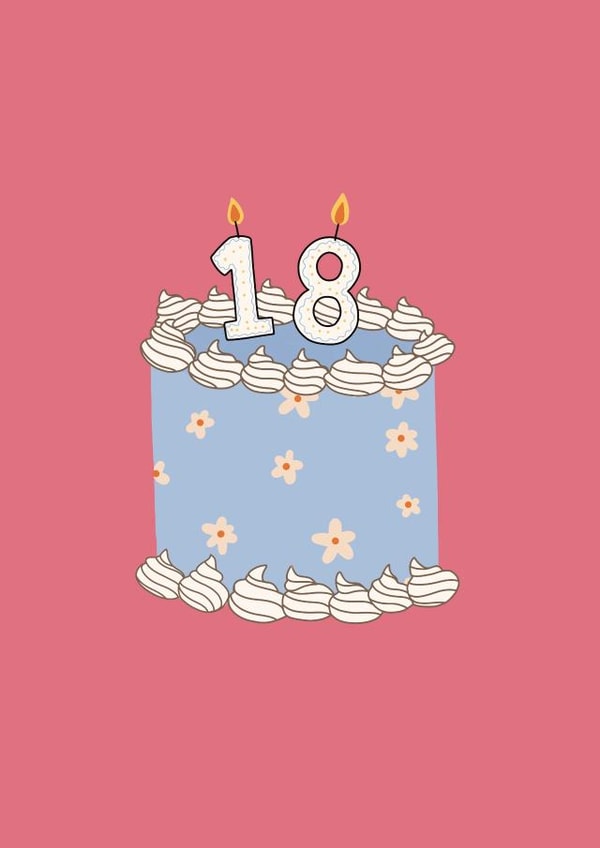 18th Birthday Cake Birthday Card created by Lately Studio