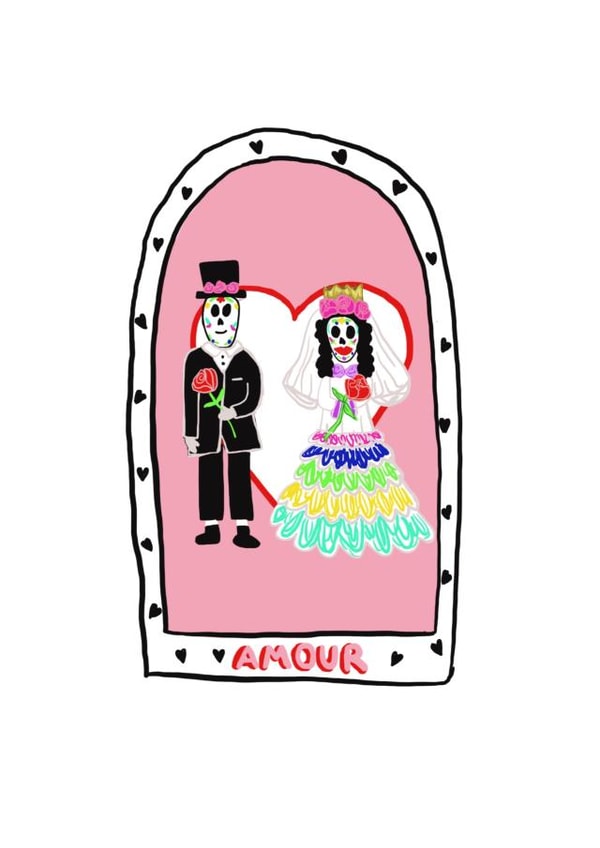 Sugar Skull Wedding Card - Amour created by Front Bum