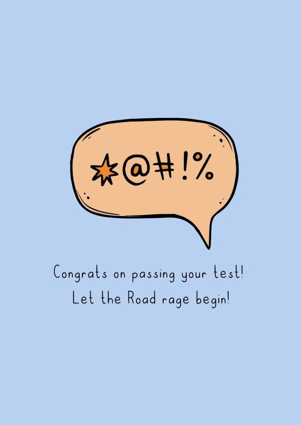 Road Rage Driving Test Pass Card created by Highgrove Cards