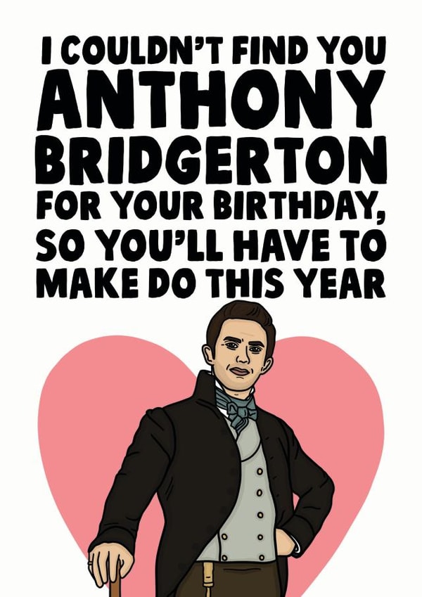 Anthony Bridgerton birthday card created by Studio Doodles