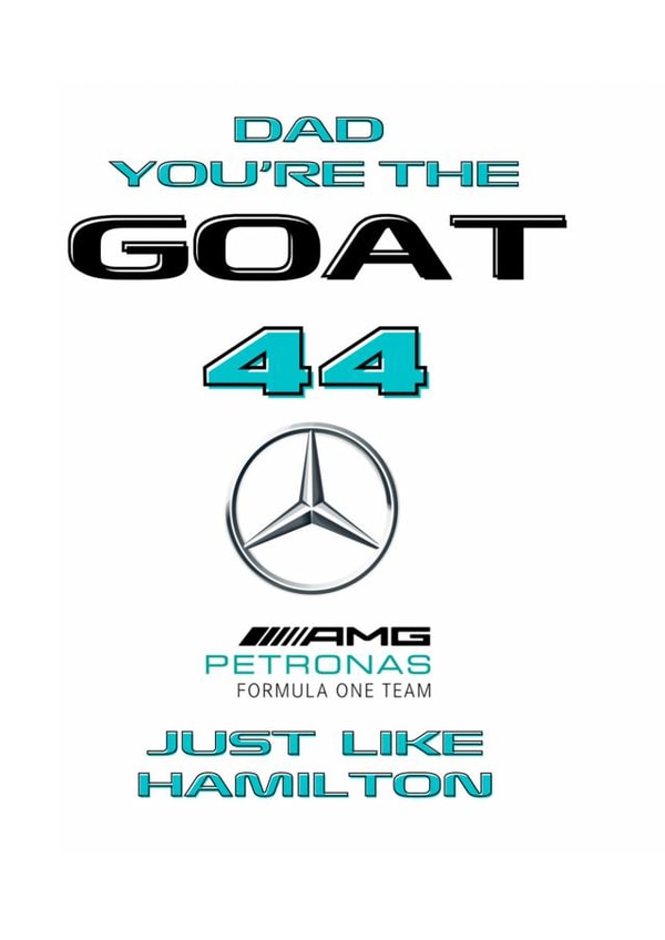 Mercedes Lewis Hamilton Formula One F1 Racing Birthday Fathers Day Card created by Wishabells Designs