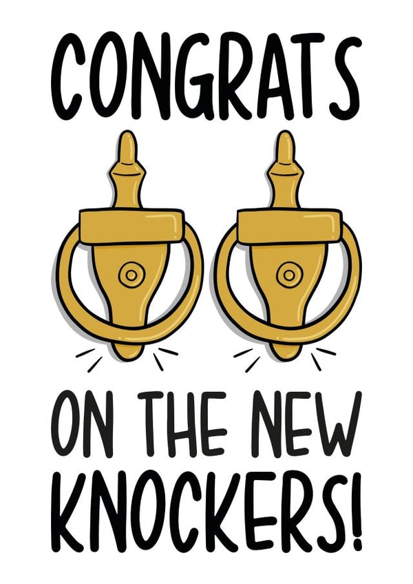 Knockers Pun Boob Job Card created by TeePee Creations