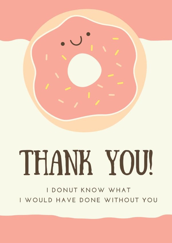 Donut thank you card created by Sunshine Designs