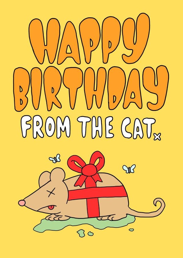 Happy Birthday From The Cat created by Tom Delves Illustration