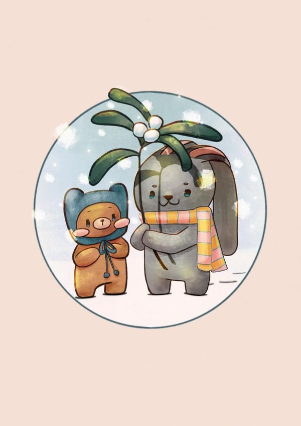 Christmas Critters under the mistletoe created by bella jenkins