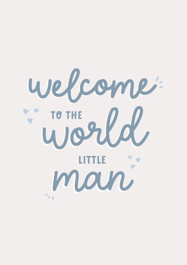 Welcome to the world little man new baby card created by Paper & Wool