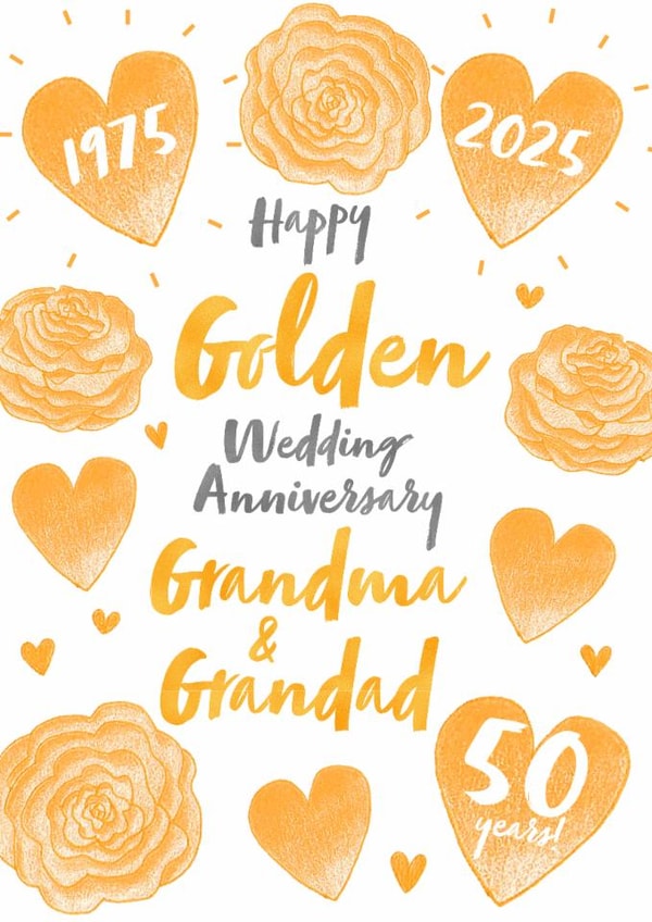 Golden Wedding Anniversary Grandma and Grandad created by Juniper and Rose Studio