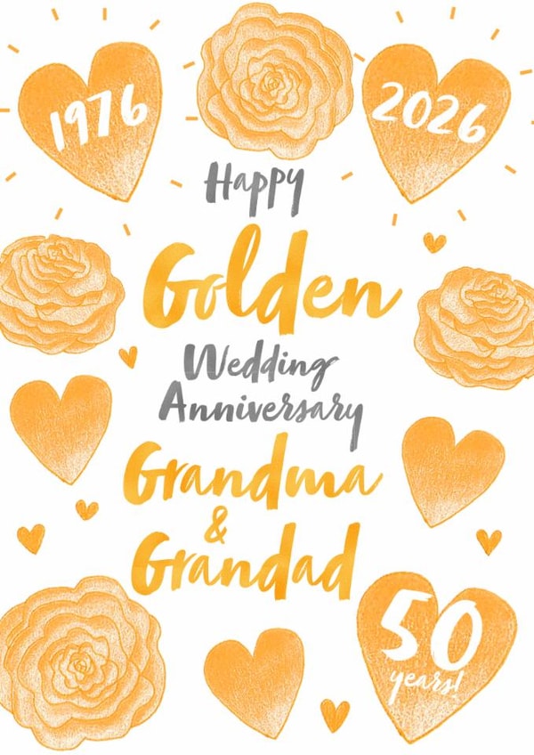 Golden Wedding Anniversary Grandma and Grandad created by Juniper and Rose Studio
