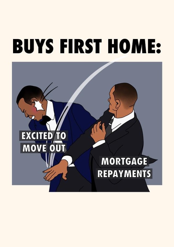 Will smith Chris rock oscars slap meme First home new house card created by The Girl Next Draw Cards