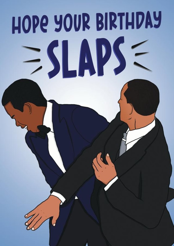 Will Smith Oscars Slap Birthday Card created by The Pug Cartel