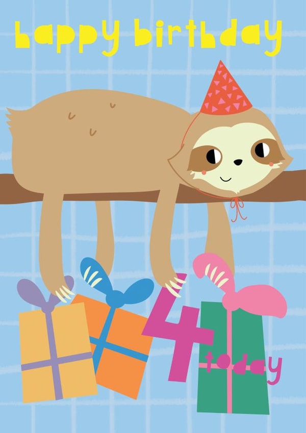 Happy 4th Birthday Party Sloth created by Nelly's Treasures