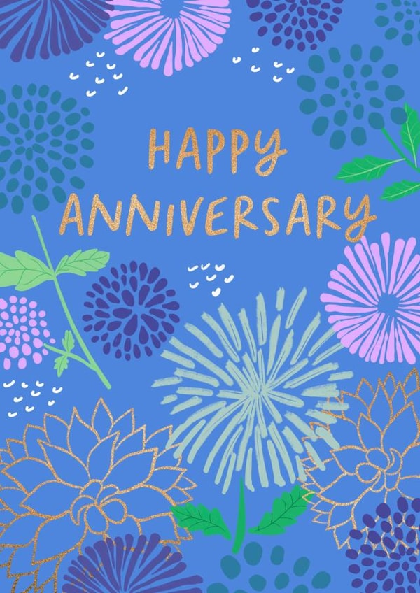 Pretty Exuberant Floral Happy Anniversary card created by patternmuse