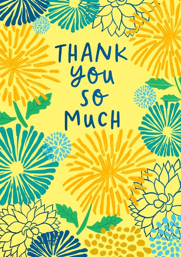 Thank You vibrant floral card created by patternmuse